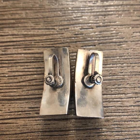 Vintage Mexico Sterling Silver Clip Earrings Boho - Picture 7 of 16